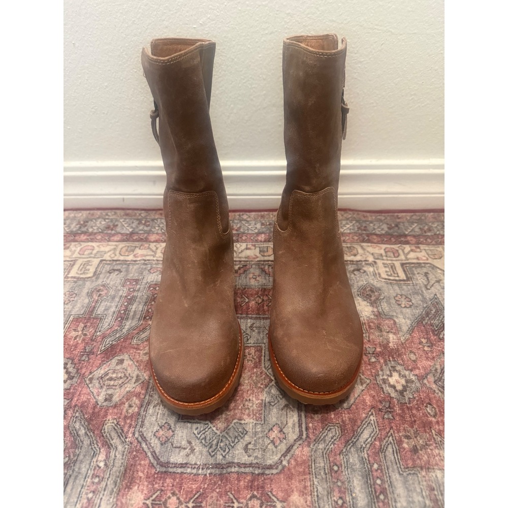 Sofft Brown Leather Mid-Calf Moto Boots SF0103800 Women Size 7.5 M